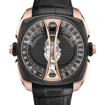 Cyrus Klepcys Vertical Tourbillon 18K Rose Gold & Black DLC Titanium Men's Watch