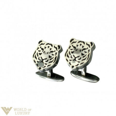 Carrera y Carrera Tiger 18k White Gold Men's Cufflinks