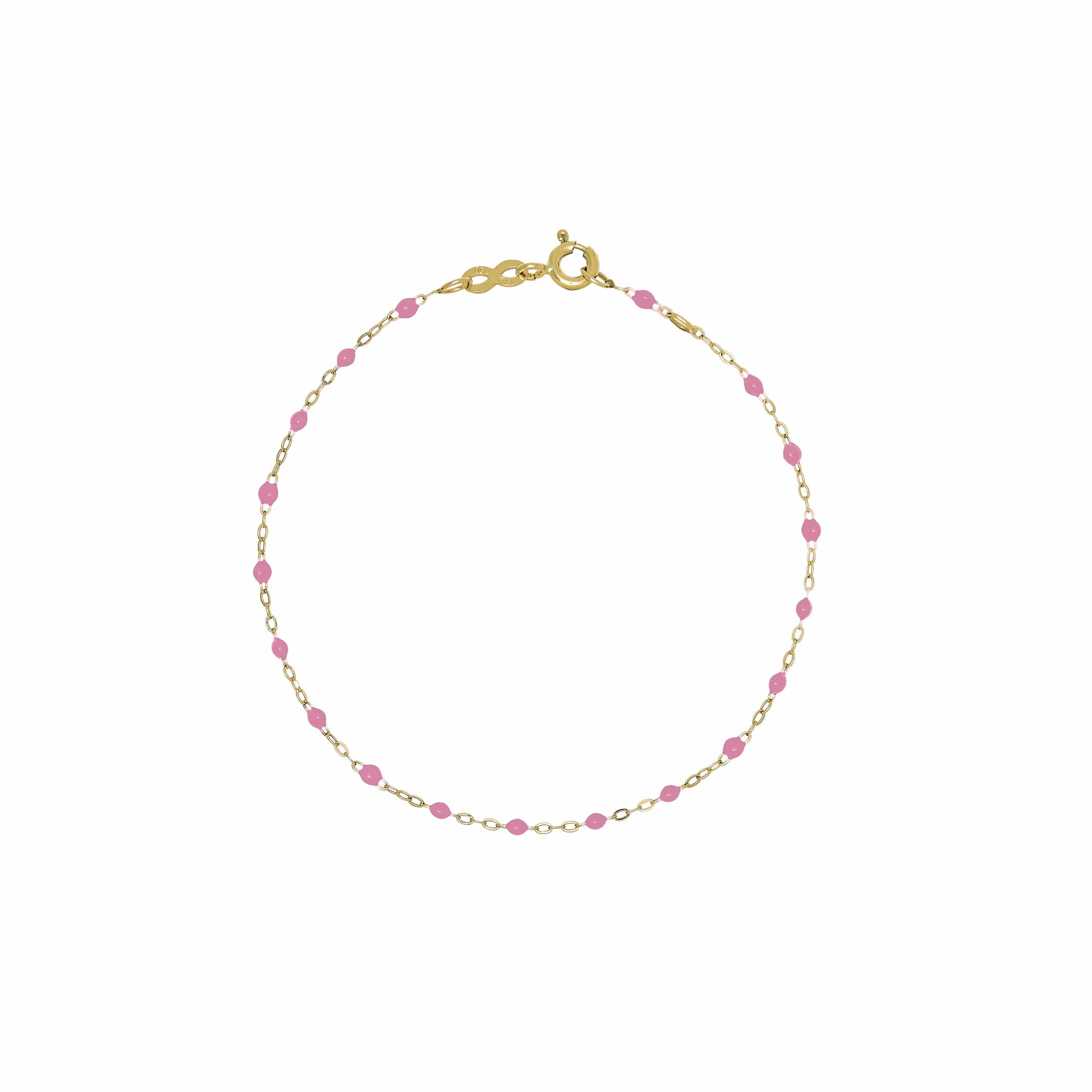 Gigi Clozeau Classic Yellow Gold Bracelet in Fuchsia