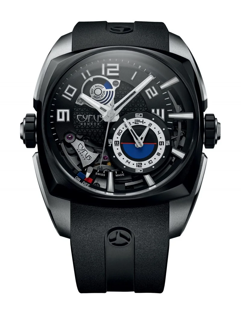Cyrus Klepcys Alarm Stainless Steel & Black DLC Titanium Men's Watch