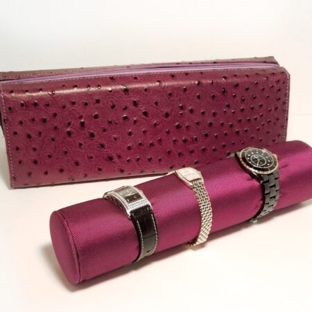 Scatola del Tempo Rotolo Travel Case Violet Ostrich