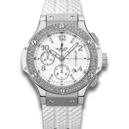 Hublot Big Bang 41mm Steel Diamonds Rubber White Ladies Watch