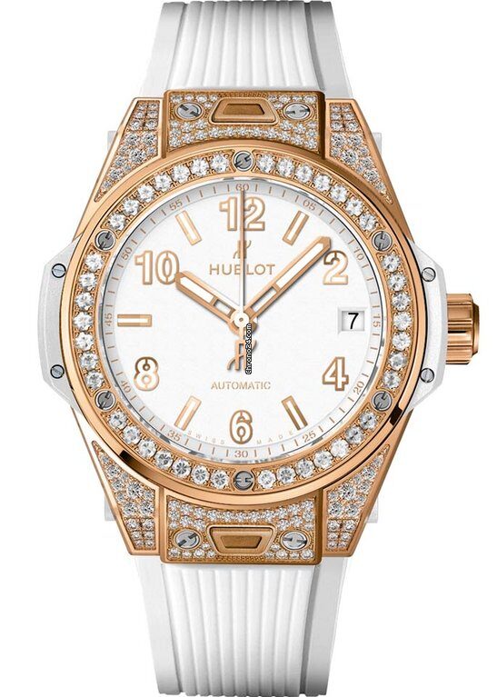 Hublot Big Bang 39mm One Click King Gold White Pave Watch