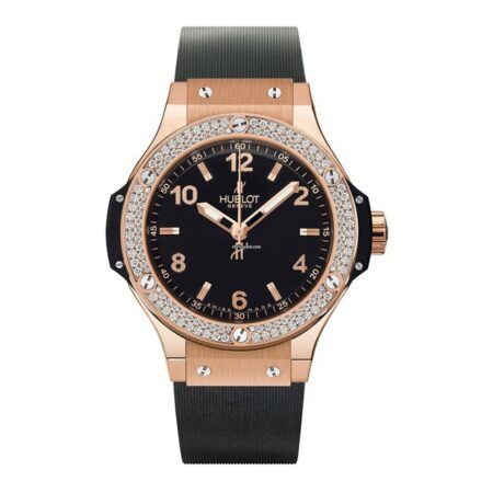 Hublot Big Bang 18K Rose Gold  Black Rubber Ladies  Watch