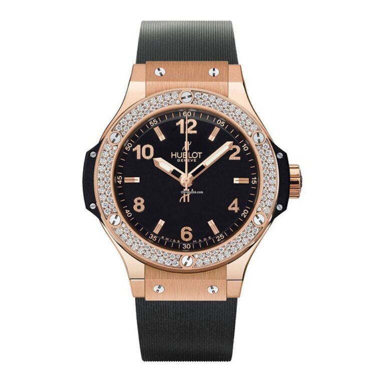 Hublot Big Bang 18K Rose Gold  Black Rubber Ladies  Watch