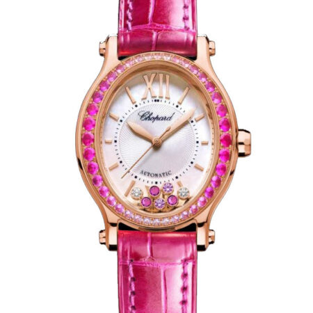 Chopard Happy Sport Oval Ethical Rose Gold  & Diamonds and Pink Sapphires Ladies Watch