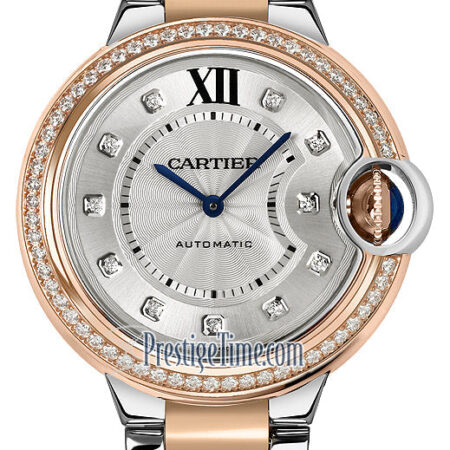 Cartier Ballon Bleu 33mm Stainless steel & Rose Gold & Diamond Lady's Watch