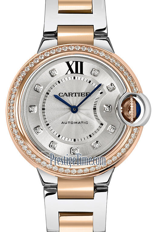 Cartier Ballon Bleu 33mm Stainless steel & Rose Gold & Diamond Lady's Watch