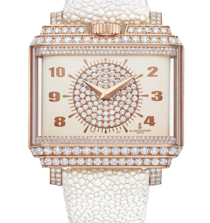 De Grisogono New Retro 18K Rose Gold & Diamonds Ladies Watch