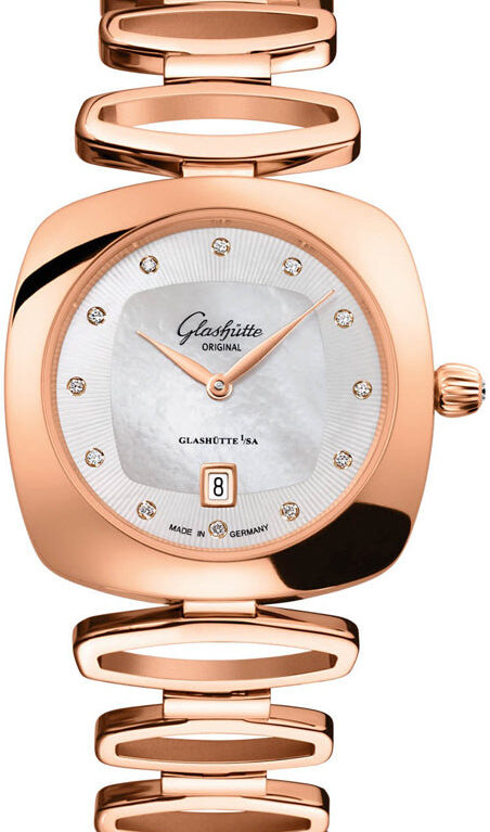 Glashutte Original Lady Collection Pavonia Date 18K Red Gold & Diamonds Lady's Watch