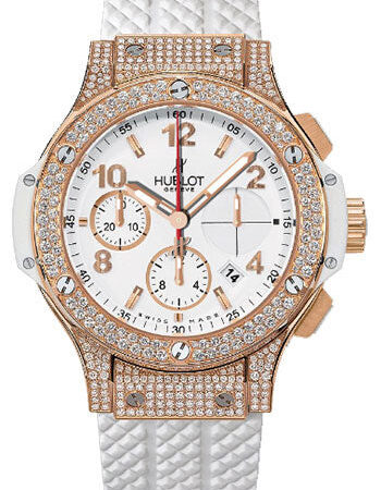 Hublot Big Bang 41mm Diamond Pave 18K Rose Gold White Unisex Watch