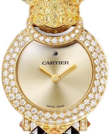 Cartier Panthere Animal Panthere Jewelry De Cartier 18K Yellow Gold & Diamonds & Sapphires &Emeralds Lady's Watch