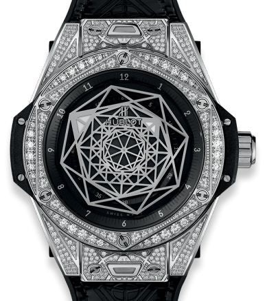 Hublot Big Bang Sang Bleu Stainless steel & Diamonds Lady's Watch