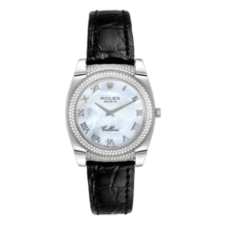 Rolex Cellini Cestello 18K White Gold & Diamonds Lady's Watch