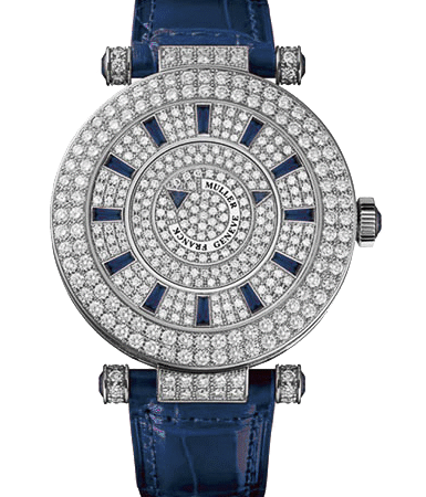 Franck Muller Double Mystery 18K White Gold & Diamonds & Sapphire Lady's Watch