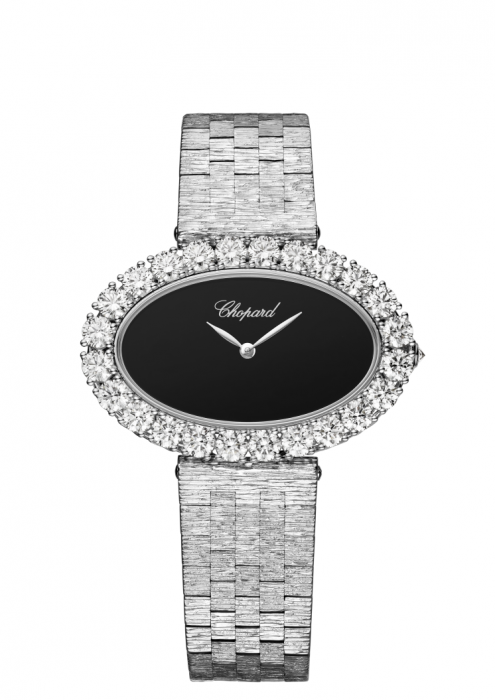 Chopard L’Heure Du Diamant Medium Oval 18K White Gold & Diamonds Ladies Watch