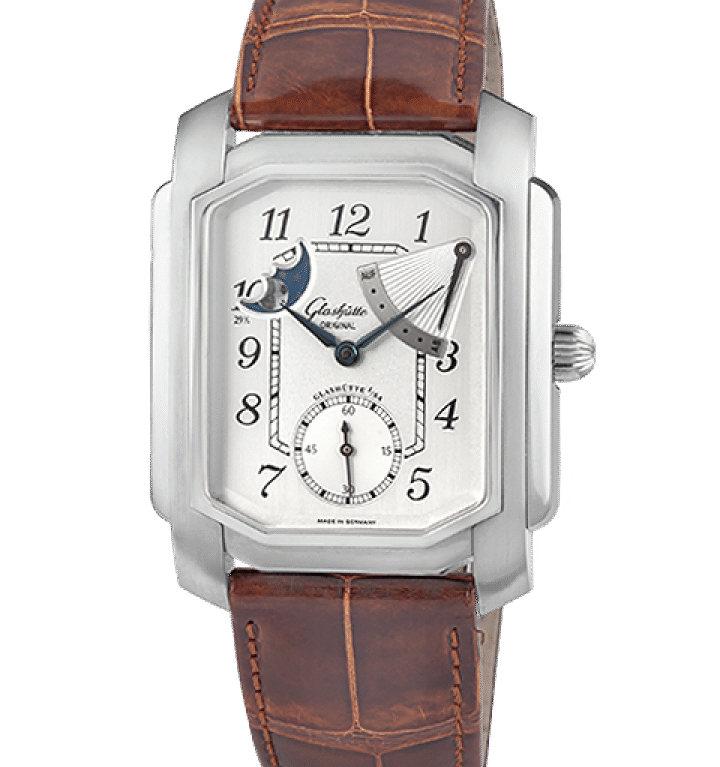 Glashutte Original 1845 Karree Moon Phase Power Reserve Stainless steel Men's Watch