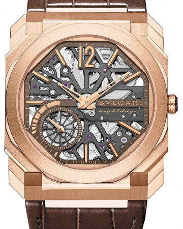 Bvlgari Octo Finissimo Skeleton 8 Days 18K Rose Gold Men's Watch