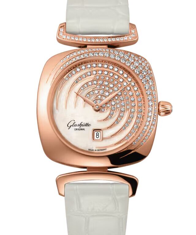 Glashutte Original Lady Collection Pavonia Date 18K Red Gold & Diamonds Lady's Watch