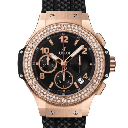 Hublot Big Bang 18K Rose Gold  Black Rubber Ladies  Watch