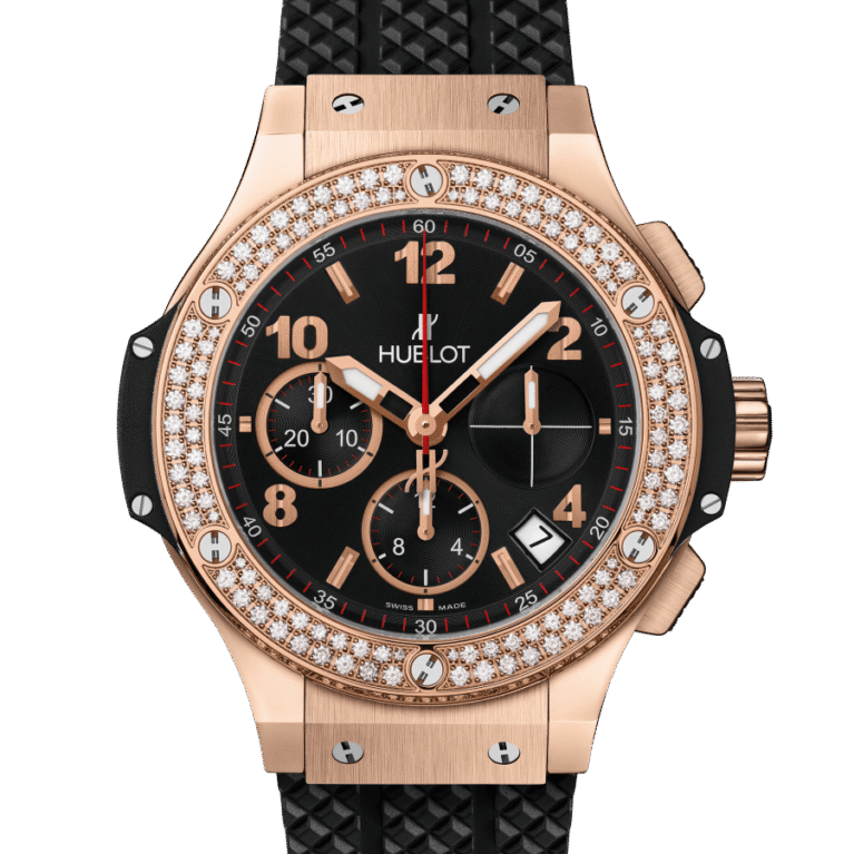 Hublot Big Bang 18K Rose Gold  Black Rubber Ladies  Watch