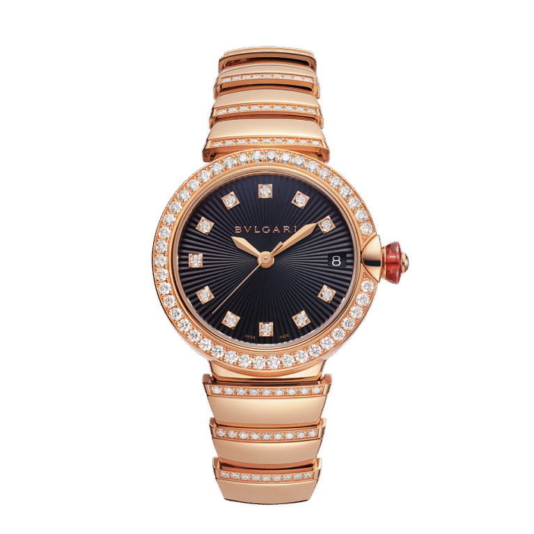 Bvlgari Lvcea Black 18K Rose Gold & Diamonds Ladies Watch