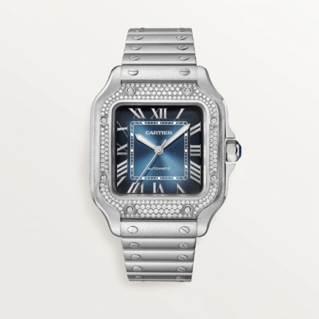 Cartier Santos Stainless Steel & Diamonds Men's Watch