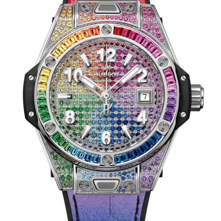 Hublot Big Bang 18K White Gold &  Stainless Steel & Colored Gemstones Ladies Watch