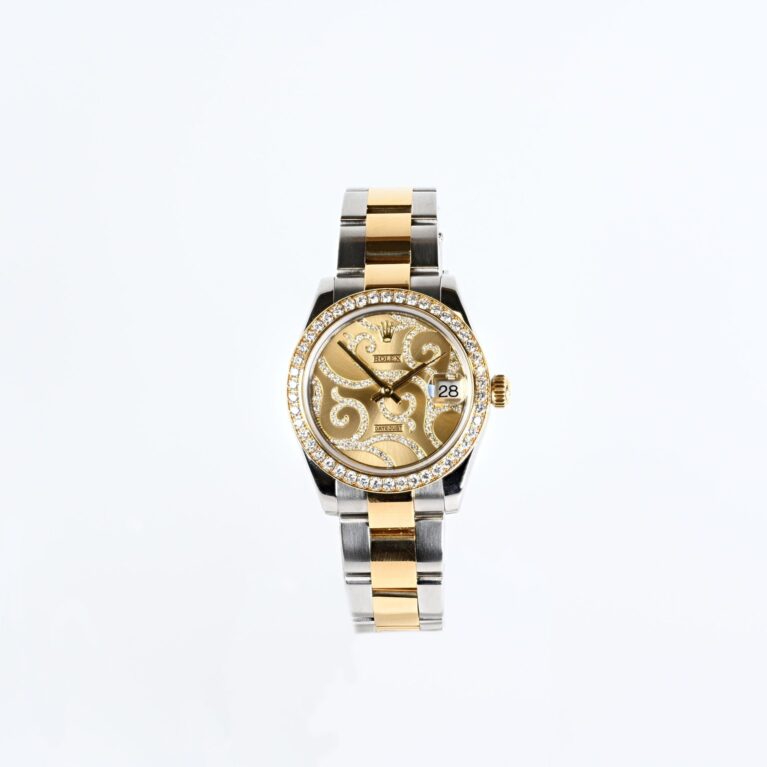 dk584839 Pre-Owned Rolex Datejust 31 Gold Dial 178383