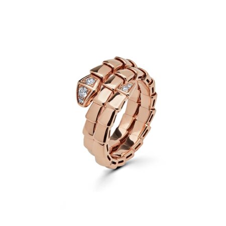 BVLGARI Serpenti Viper Ring Rose Gold and Diamonds 357876