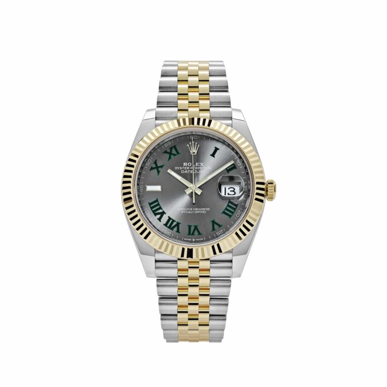 Rolex Datejust 126333 Wimbledon Yellow Gold Stainless Steel Slate Dial Jubilee