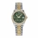 Rolex Datejust 278383RBR Two-Toned Yellow Gold Stainless Steel Green Flower Dial