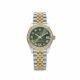 Rolex Datejust 278383RBR Two-Toned Yellow Gold Stainless Steel Green Roman Dial Diamond Bezel