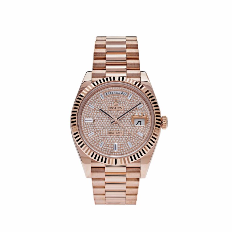 Rolex Day-Date 228235 Rose Gold Baguette Diamond Paved Dial (2022)