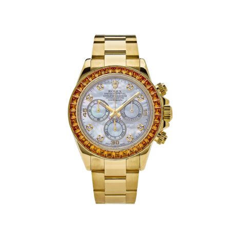 Rolex Daytona 116578SACO Yellow Gold Sapphire Bezel Mother Of Pearl Dial (2019)