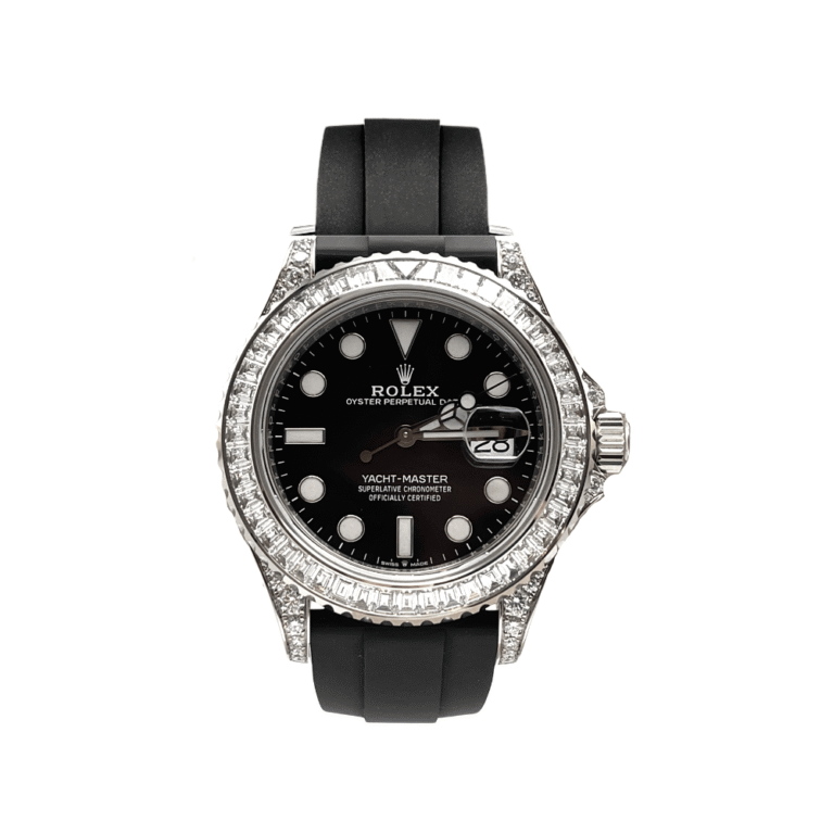 Rolex Yacht-Master White Gold Black Dial Diamond Bezel