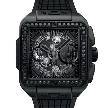 Hublot Square Bang Chronograph Ceramic & Black Diamonds Men's Watch