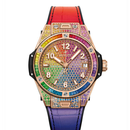 Hublot Unico Big Bang One Click Rainbow 18K King Gold &  Colored Gemstones Unisex Watch