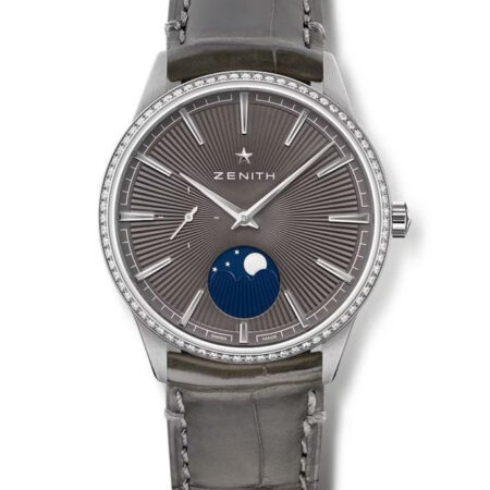Zenith Elite Moonphase Stainless Steel & Diamonds Ladies Watch