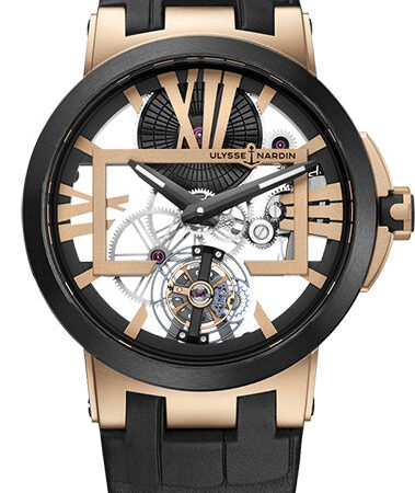 Ulysse Nardin Executive Skeleton Tourbillon 18K Rose Gold & Ceramic Men's Watch