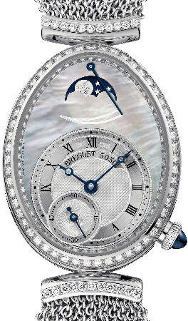 Breguet Reine De Naples Moon Phase 18K White Gold & Diamonds Ladies Watch