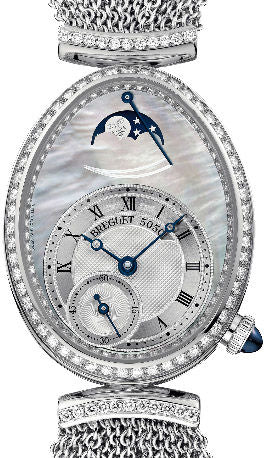 Breguet Reine De Naples Moon Phase 18K White Gold & Diamonds Ladies Watch