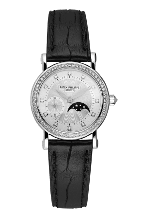 Patek Philippe Complicated Moonphase 18K White Gold & Diamonds Ladies Watch