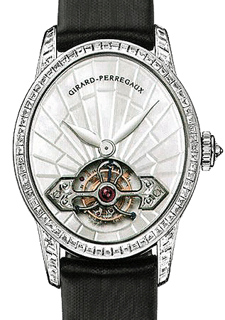 Girard Perregaux Cat's Eye Tourbillon 18K White Gold Diamond Lady's Watch
