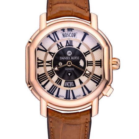 Daniel Roth Academie Metropolitan Dual Time 18K Rose Gold Men`s Watch
