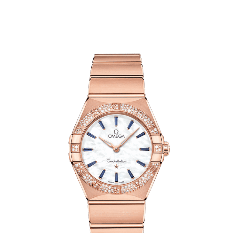 Omega Constellation Quartz 18K Sedna™ Gold & Diamonds & Blue Sapphires Lady’s Watch