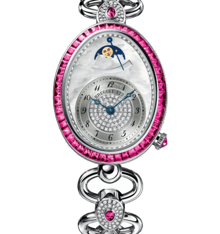 Breguet Reine de Naples 18K White Gold & Diamonds & Rubies Ladies Watch