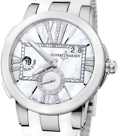 Ulysse Nardin Executive Dual Time Stainless steel & Ceramic Lady Watch