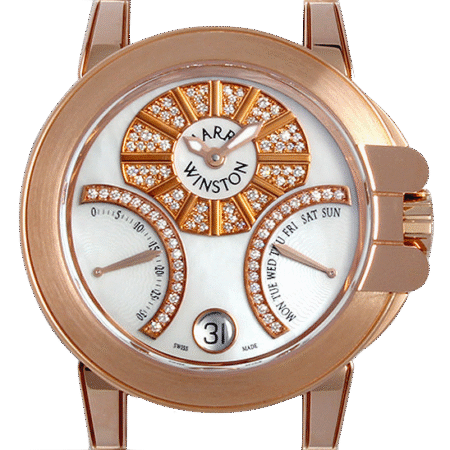 Harry Winston Ocean Biretro 18K Rose Gold Ladies Watch
