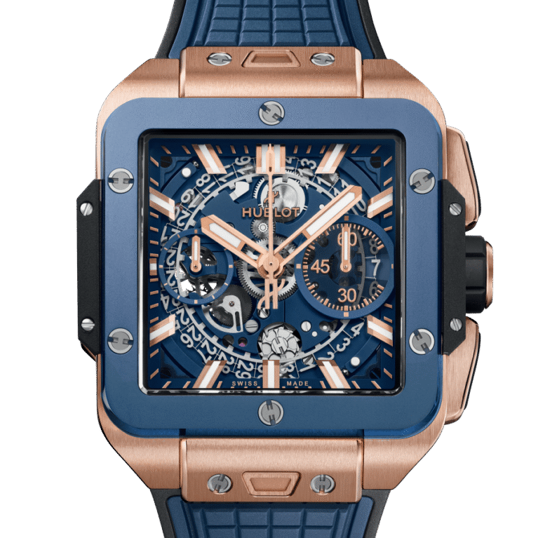 Hublot Square Bang Chronograph 18K King gold & Blue Ceramic Men's Watch
